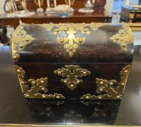Victorian coromandel & brass stationery box Thumbnail 1