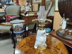 Victorian porcelain owl lamp Thumbnail 3