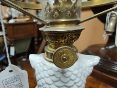 Victorian porcelain owl lamp Thumbnail 4