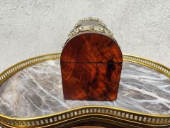 Victorian burr-walnut & brass bound tea caddy Thumbnail 3