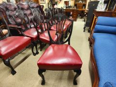 Set of ten leather mahogany chairs Thumbnail 3