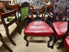 Set of ten leather mahogany chairs Thumbnail 3