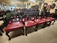 Set of ten leather mahogany chairs Thumbnail 6