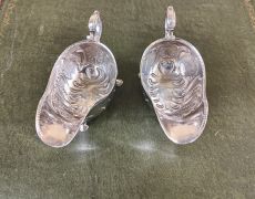 Pair of irish silver sauce boats Thumbnail 3