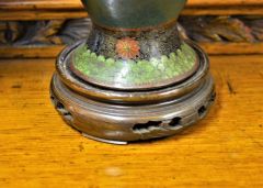 Pair of cloisonne vases on stands Thumbnail 3
