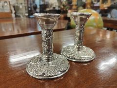 Pair of silver candlesticks  Thumbnail 2