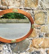 Copper & brass oval mirror Thumbnail 3