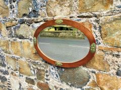 Copper & brass oval mirror Thumbnail 4