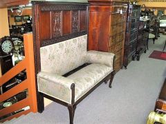 An 18th century carved oak bench  Thumbnail 2