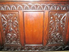 An 18th century carved oak bench  Thumbnail 3