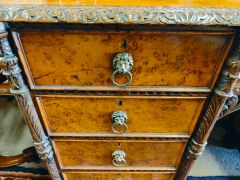 Victorian oak & burr oak sideboard / cabinet Thumbnail 4