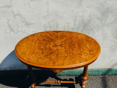 Victorian burr walnut side table Thumbnail 2