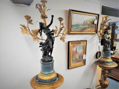 Pair of bronze candelabra & gilt torcheres  Thumbnail 3