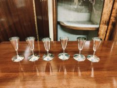 Set of six silver miniature goblets Thumbnail 6