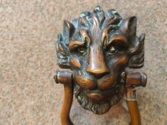 19th century bronze lion mask door knocker Thumbnail 2