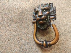 19th century bronze lion mask door knocker Thumbnail 3