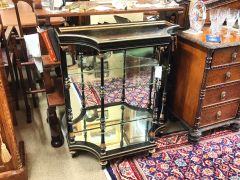 Victorian three tier ebony & gilt cabinet  Thumbnail 1