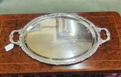 Large two handled silver plated tray Thumbnail 3