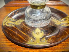 Victorian coromandel & brass circular ink stand Thumbnail 3