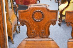 Pair of oak hall chairs  Thumbnail 3
