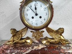 19th century french marble & ormolu clock Thumbnail 3