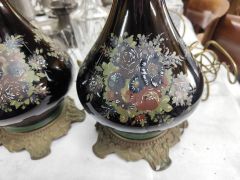 Pair of porcelain & brass lamps Thumbnail 2