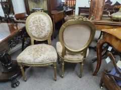 Pair of gilded wood side chairs  Thumbnail 3
