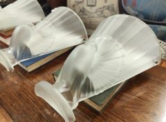 Three art deco glass wall lights Thumbnail 3