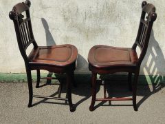 Pair of chinese cherrywood  side chairs Thumbnail 2