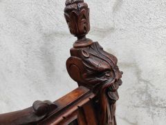 Pair of carved walnut hall chairs Thumbnail 3