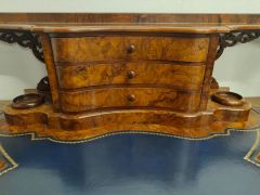 Victorian burr-walnut leather top desk Thumbnail 3
