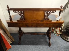 Victorian burr-walnut leather top desk Thumbnail 3