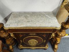 Marble top walnut cabinet with inlay & ormolu mounts Thumbnail 3