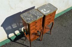 Pair of french marble pedestals Thumbnail 2