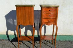 Pair of french marble pedestals Thumbnail 3