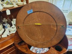 Oak framed circular mirror Thumbnail 3