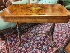 Victorian burr-walnut card table Thumbnail 2