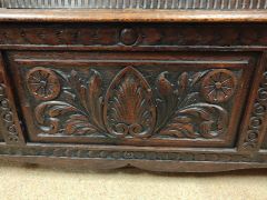 Victorian carved oak monks bench Thumbnail 6