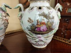 Pair of berlin covered vases Thumbnail 2