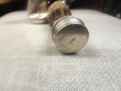 Silver travel shaving brush Thumbnail 4