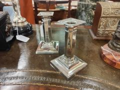 Pair of silver candlesticks Thumbnail 3