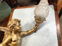 Set of gilt cherub lamps Thumbnail 3