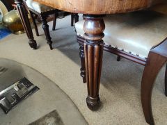 19th century mahogany three leaf dining table & twelve chairs Thumbnail 3