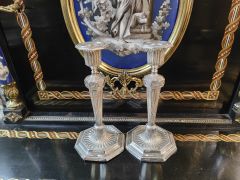 Pair of silver candlesticks Thumbnail 3