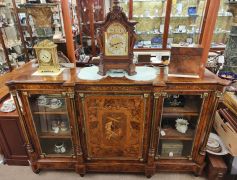 Victorian burr-walnut credenza with inlay Thumbnail 1