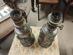 Pair of french bronze lamps Thumbnail 2