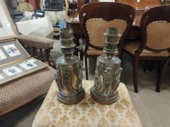 Pair of french bronze lamps Thumbnail 4