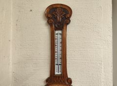 Edwardian oak cased barometer  Thumbnail 3