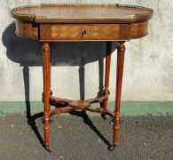 French walnut side table with gallery Thumbnail 2