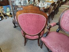 Pair of victorian rosewood armchairs Thumbnail 3